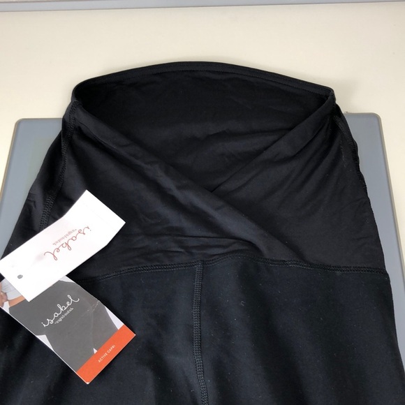 2/$30 NWT Isabel Leggings Size XS Black Crossover Panel Active Capri Maternity - Picture 3 of 10